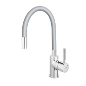 Смеситель для кухни FERRO ZUMBA BZA4S (серебристый) (гибкий излив) - фото