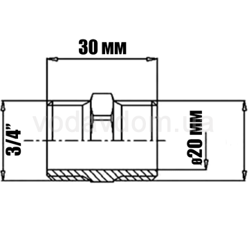 Ниппель латунный Ø3/4'' Pattaroni F189R003 - фото