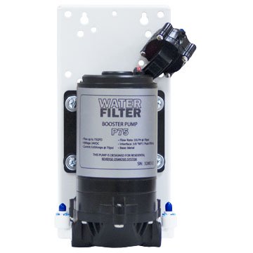 Помпа для системы обратного осмоса Leader P75 24В G3/8'' 40°C на кронштейне с датчиками и трансформатором (для мембран 50-125GPD) - фото