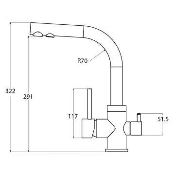 Кухонный смеситель трехпозиционный Aquasanita Akvaduo 2663 - 001 Chrome - фото