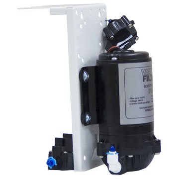 Помпа для системы обратного осмоса Leader P75 24В G3/8'' 40°C на кронштейне с датчиками и трансформатором (для мембран 50-125GPD) - фото