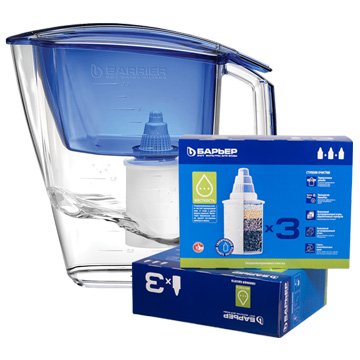 Фільтр глечик Бар'єр Гранд синій (глечик + 7 картриджів) - фото