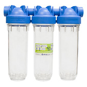 Фильтр-колба Atlas Filtri DP TRIO TS (прозр.) Ø3/4'' OT (латунь) 10'' 45°C 8bar KIT ZA3310680 - фото