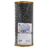 Картридж с прессованным кокосовым углем Aquafilter FCCBL10BB-G Ø107x250мм 45°C (очистка от хлора и органических загрязнений) - фото