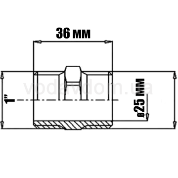Ниппель латунный Ø1'' Pattaroni F189R004 - фото