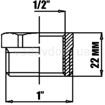 Перехідник латунний (футорка) Ø1/2'' x 1'' Pattaroni F593R008 - фото