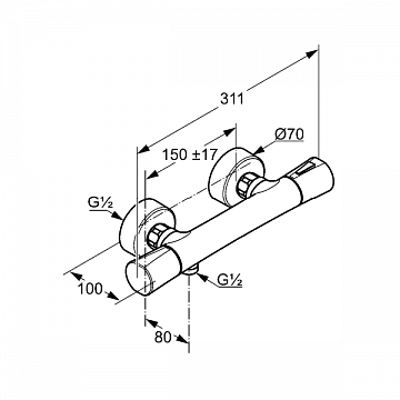 Змішувач для душа Kludi Zenta з термостатом 351000538 - фото