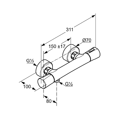 Змішувач для душа Kludi Zenta з термостатом 351000538 - фото