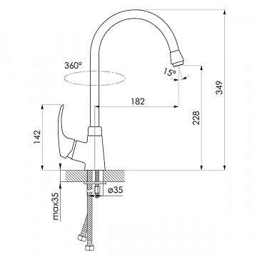 Смеситель для кухни Imprese Malse (55010S) - фото