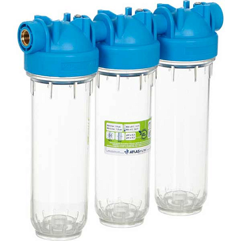 Фільтр-колба Atlas Filtri DP TRIO TS (проз.) Ø1'' OT (латунь) 10'' 45°C 8bar KIT ZA3320680 - фото