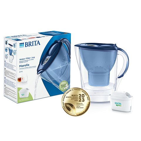 Фильтр-кувшин Brita Marella MXpro Синий 2,4/1,2л с картриджем Maxtra PRO - фото