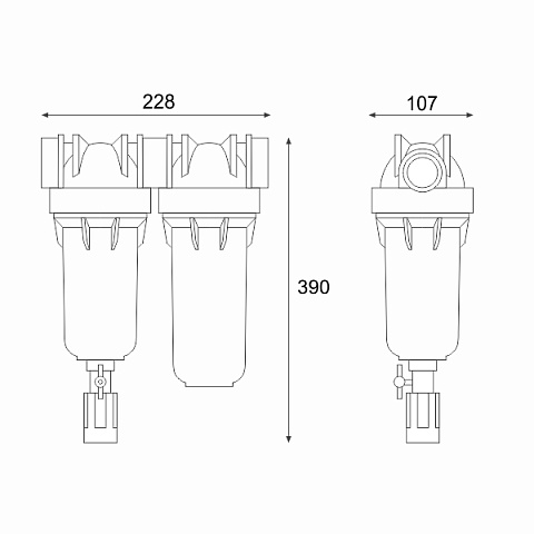 Фильтр Atlas HYDRA RAINMASTER DUO Ø1/2'' + картриджи RAH, LA 45°C 8bar RA6096214 - фото