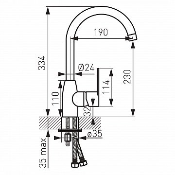 Змішувач для кухні FERRO ALGEO BAG4 - фото