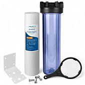 Магистральный фильтр для воды Aqualite FH20BB G1'' 45°C 8bar прозрачный (с картриджем 5mcr) - фото