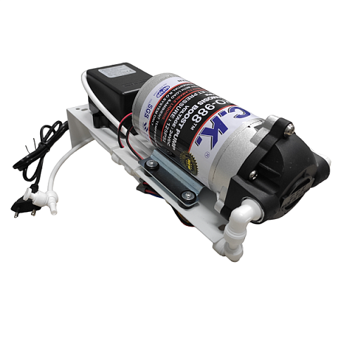 Помпа для системи зворотного осмосу C.C.K. RO-988 24В G3/8'' 40°C на кронштейні з датчиками та трансформатором (для мембран 50-125GPD) - фото