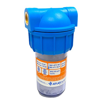 Фільтр від накипу Atlas Filtri Dosaprop Mignon Plus L3P G1/2'' (латунь) 5'' 35°C 5bar (з кристалами поліфосфату) - фото
