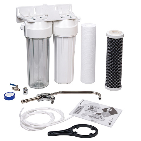 Проточний фільтр питної води Aquafilter FP2-W-K1 під кухонну мийку з краном питної води - фото