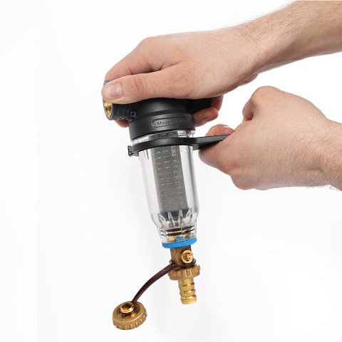 Самопромивний фільтр Ecosoft SAN 3/4'' 45°C 8bar з картриджем 250мкр з нержавіючої сталі FFNS2P1502 - фото