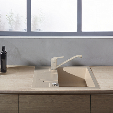 Кухонна мийка з граніту Ferro Mezzo II DRGM/48/58SA - фото