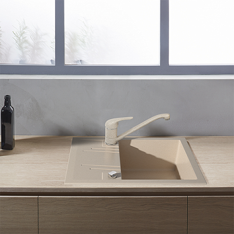 Кухонна мийка з граніту Ferro Mezzo II DRGM/48/58SA - фото