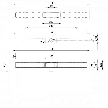 Душевой канал с сухим затвором Styron STY-B-80 800мм Basic - фото