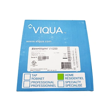 УФ установка для обеззараживания воды VIQUA HOME VH200/2 35Вт G3/4'' 1.6-3.6м3/час 40°C 8bar (ультрафиолетовая лампа) - фото