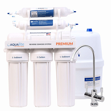 Фильтр обратного осмоса Aqualite Premium 6-50 с мембраной Filmtec 50GPD и минерализатором (AQP6-50) - фото