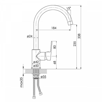Смеситель для кухни Imprese Lesna (55070) - фото