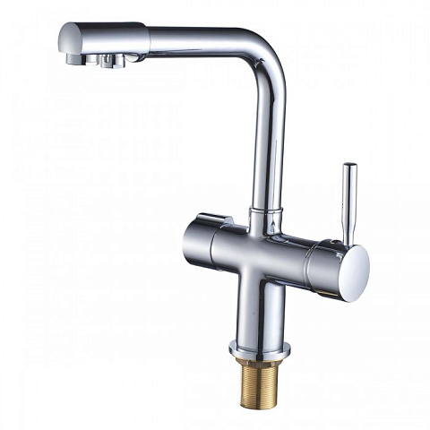 Смеситель для кухни Haiba HANS 021 с выходом для питьевой воды (хром) (HB0681) - фото