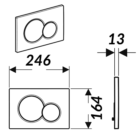 Змивна клавіша (панель) Geberit Sigma 01 чорна (115.770.DW.5) - фото