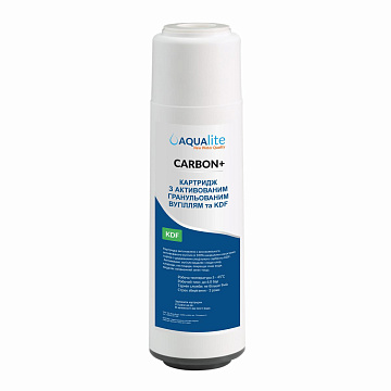 Картридж з гранульованим вугіллям Aqualite KDF 2,5''х10'' (кокосове вугілля + KDF) - фото