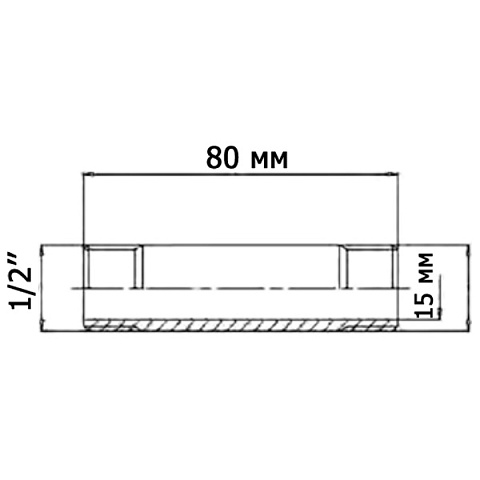 Латунный удлинитель НР-НР General Fittings 1/2'' 80 мм - фото