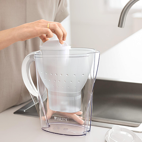 Фільтр-глечик Brita Marella XL Memo Білий 3,5/2,0л (глечик + 7 картриджів Maxtra) - фото