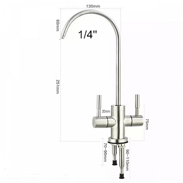 Кран для фильтра Aqualite Modern SUS2 (нержавейка) - фото