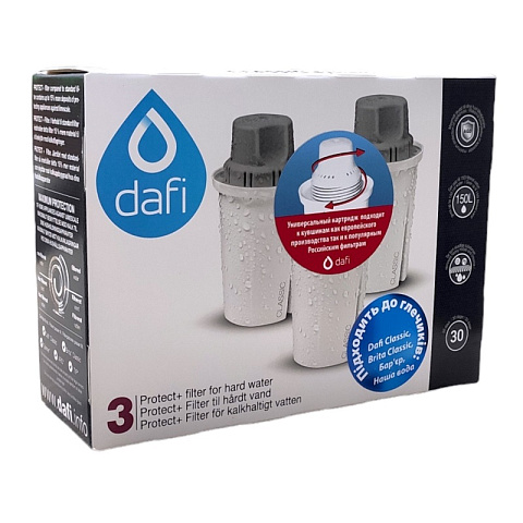 Картридж Dafi Classic HARD (с резьбой) (для фильтров Brita Classic, Барьер) (упаковка 3шт) - фото