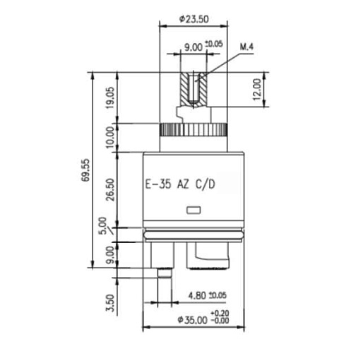 Одноважільний керамічний картридж Sedal E35-AZ-CD Long - фото
