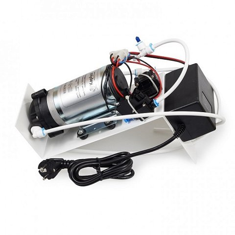 Помпа для зворотного осмосу KP-P6010-S 36V 1,35л/хв 40°C в сборі на кронштейні (для мембран 100-150GPD) - фото