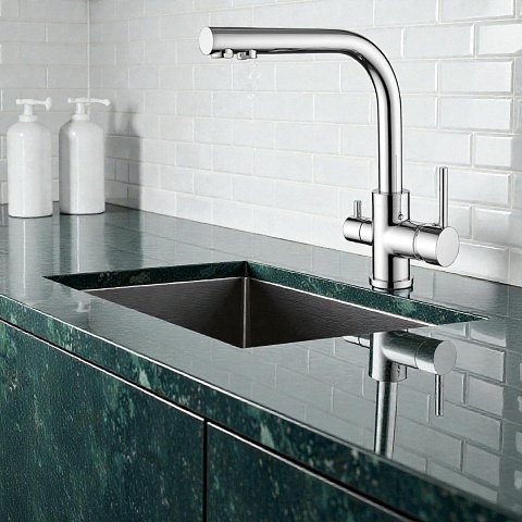 Кухонный смеситель трехпозиционный Aquasanita Akvaduo 2663 - 001 Chrome - фото