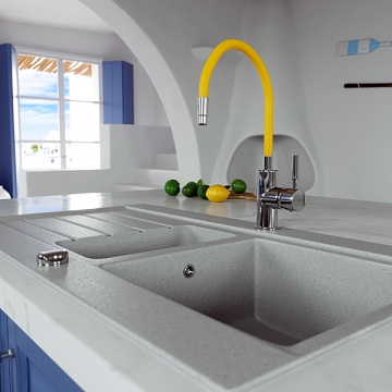 Змішувач для кухні FERRO ZUMBA BZA4C (жовтий) (гнучкий вилив) - фото