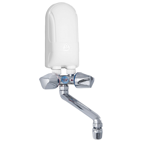 Проточный нагреватель Dafi 3,7кВт над мойкой с хромированным краном - фото