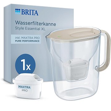 Фільтр-глечик Brita Style Essential XL Mxpro 3.6/2.3л з картриджем, пісочний (1058044) - фото