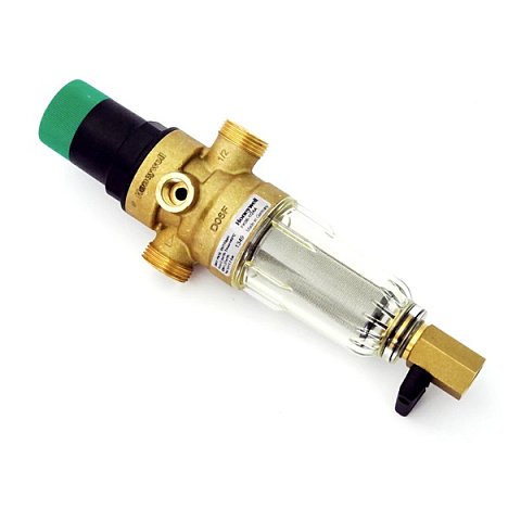 Промывной фильтр с редуктором Resideo (Honeywell) FK06-3/4AA DN20 100мкм 40°C 16bar (очистка от механических примесей) - фото
