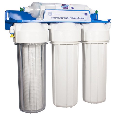 Проточный фильтр питьевой воды Aquafilter FP3-HJ-K1 с капиллярной мембраной под кухонную мойку с краном питьевой воды - фото