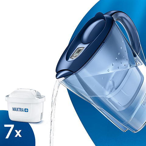 Фильтр-кувшин Brita Marella XL P7 синий (кувшин + 7 картриджей Maxtra Plus) - фото