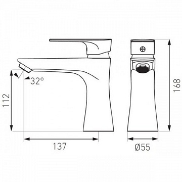 Змішувач для умивальника FERRO ALGEO SQUARE BAQ2 - фото