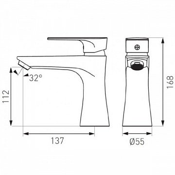 Змішувач для умивальника FERRO ALGEO SQUARE BAQ2 - фото