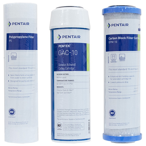 Набір змінних картриджів Pentair 203 для зворотного осмосу (P5, GAC, EPM) - фото