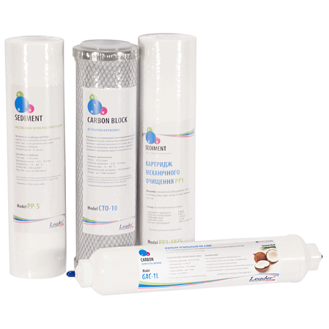 Набір картриджів Leader для зворотного осмосу (без мембрани) - фото