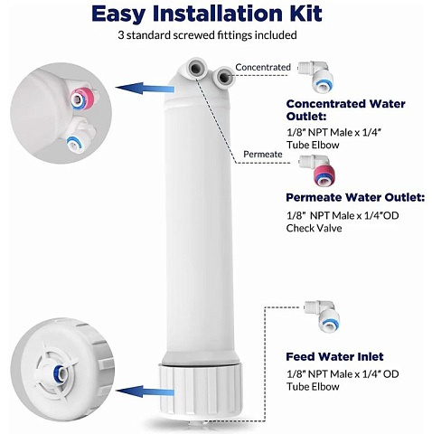 Корпус мембраны обратного осмоса Chanitex YT-25W 1812 3хG1/8'' - фото