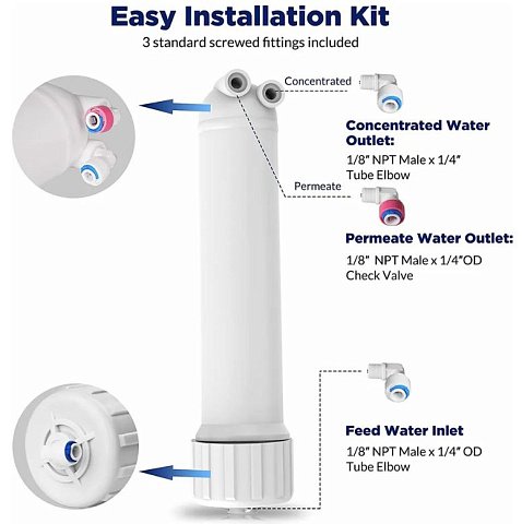 Корпус мембраны обратного осмоса Chanitex YT-25W 1812 3хG1/8'' - фото